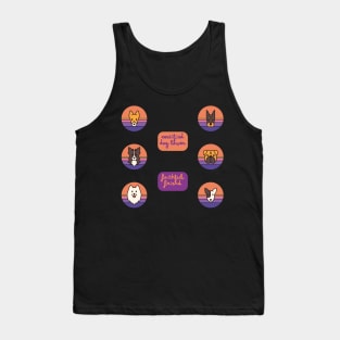 Cute Retro Dog Breeds - with quotes Six Pack Tank Top